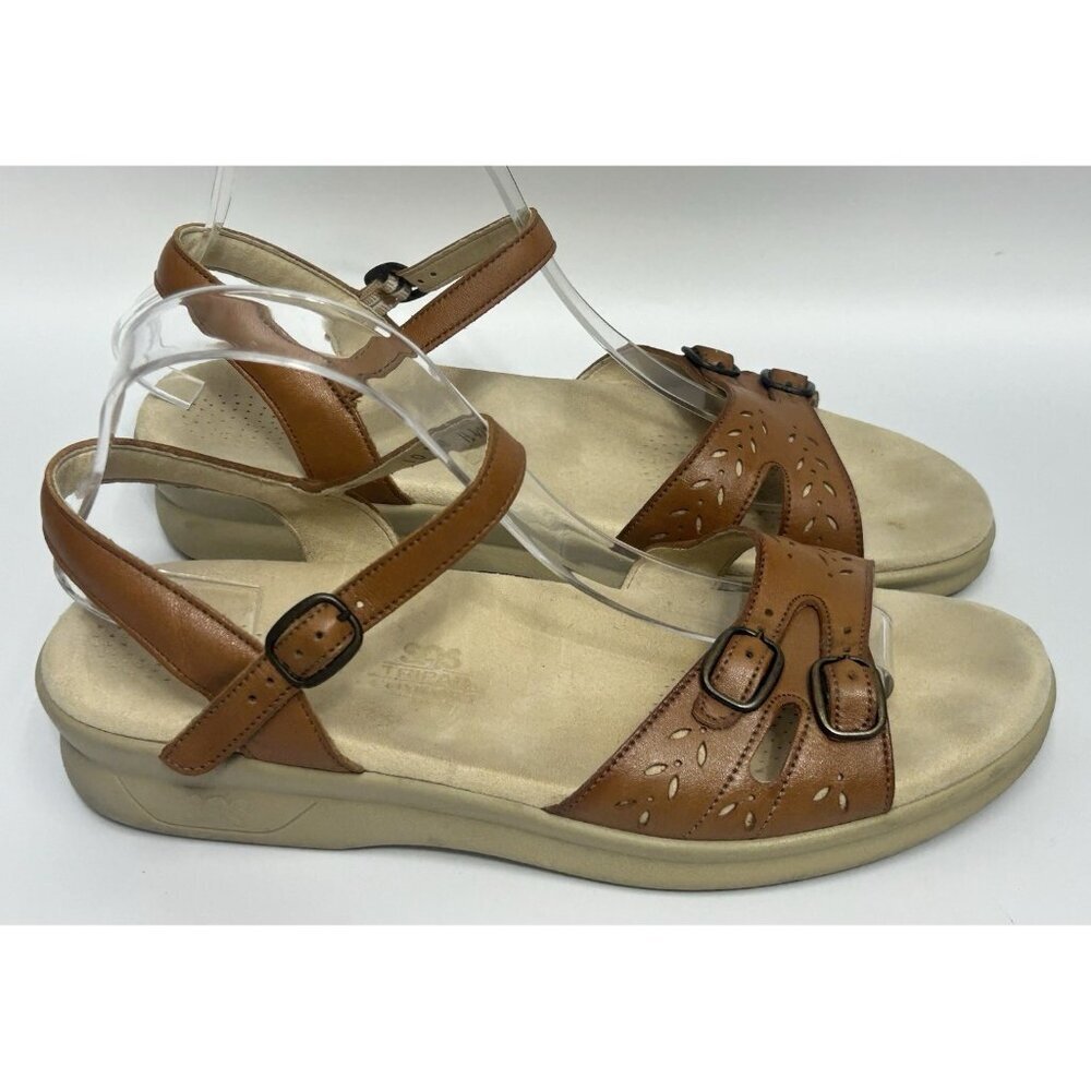 SAS Duo Sandals Womens 10M Brown Casual Open Toe Ankle Strap Slingback Leather - Picture 2 of 9